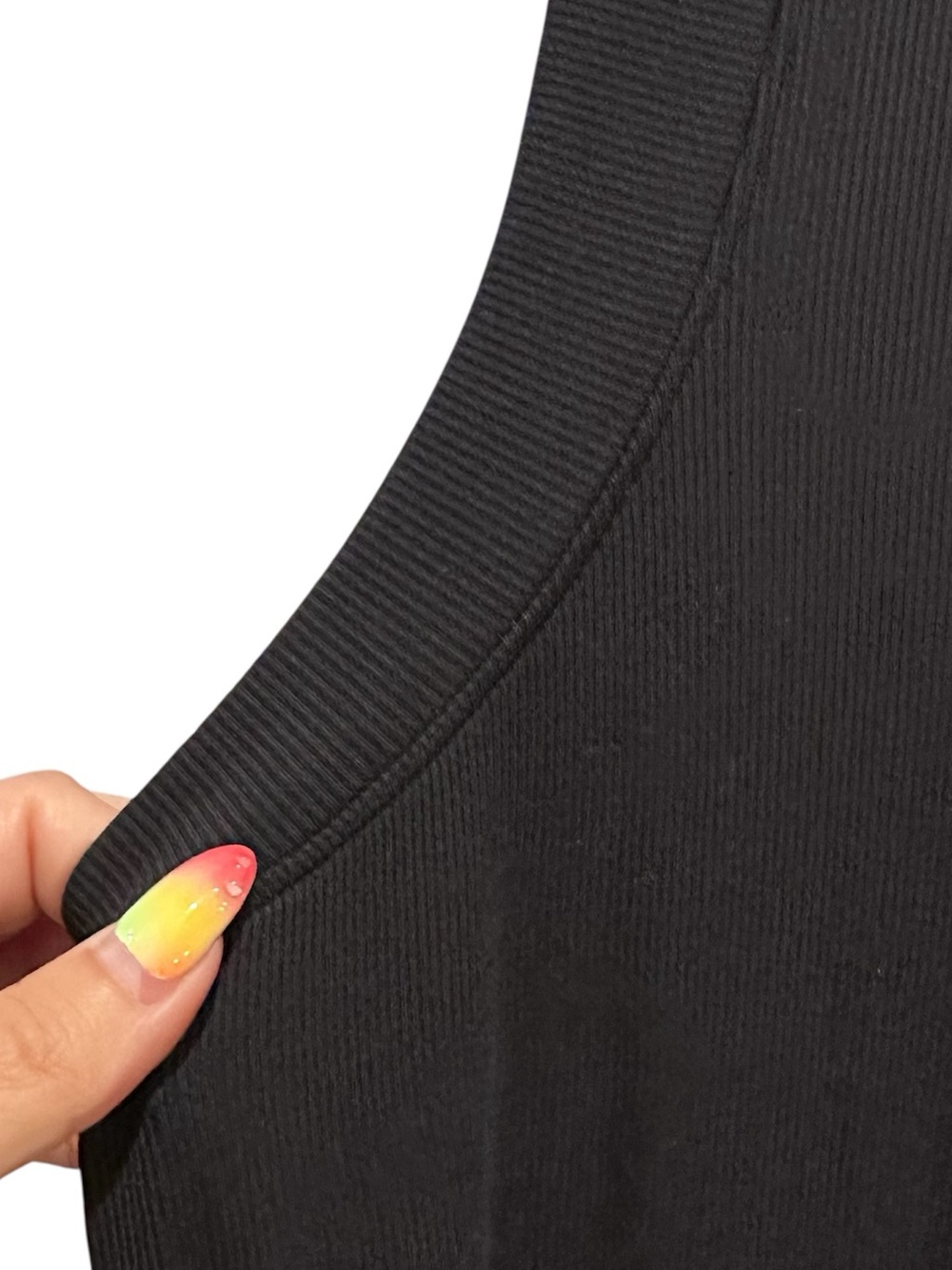 NWT Vuori Pose Midi Black Ribbed Sleeveless Tank Dress Medium - Picture 8 of 8